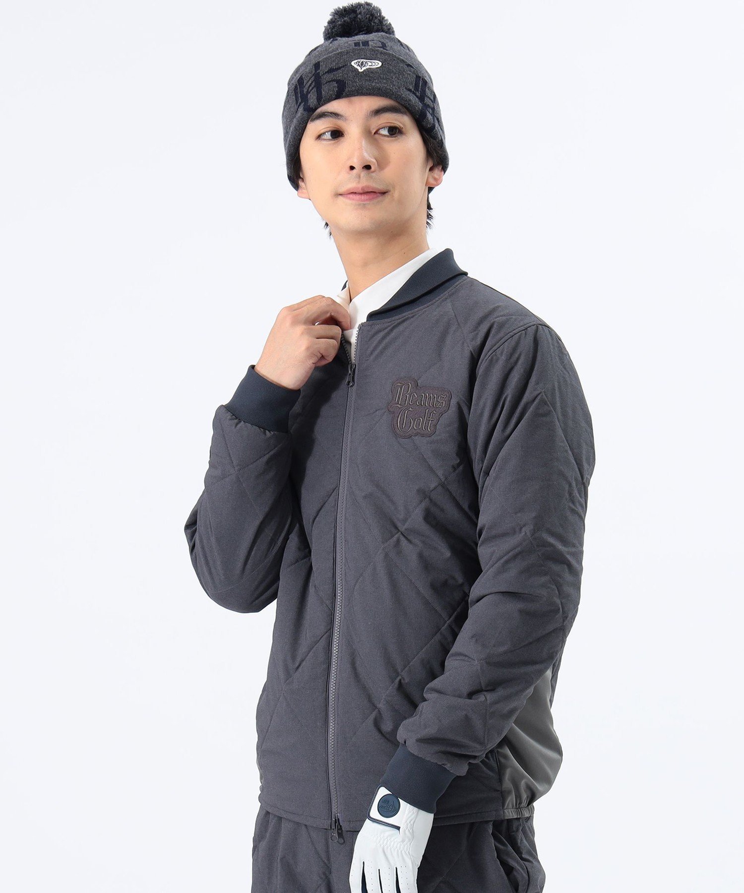 BEAMS OUTLET｜ORANGE LABEL / 格子キルト 切り替えジップブルゾン