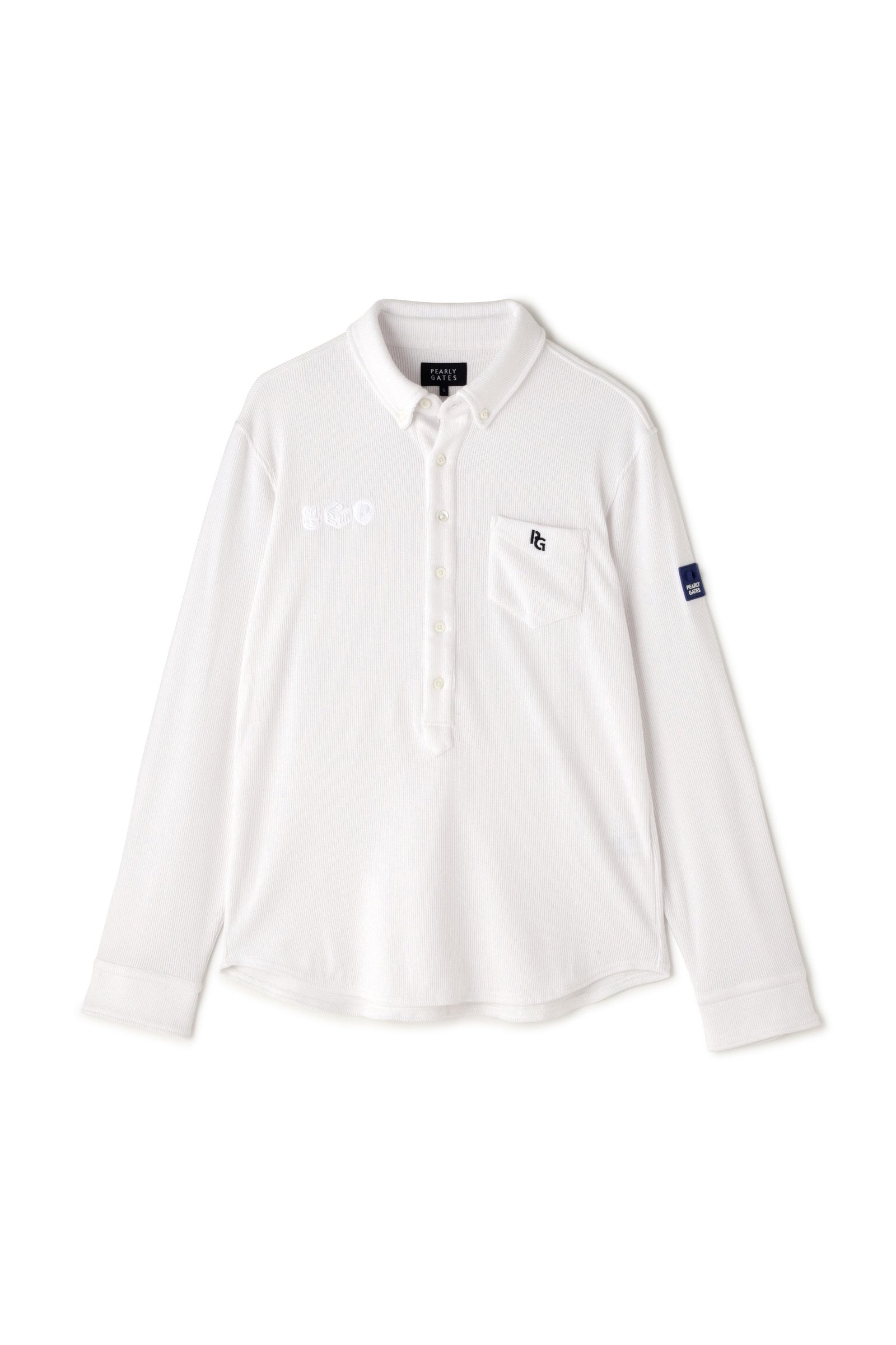 PEARLY GATES｜リブワッフルボタンダウンプルオーバーカットソー