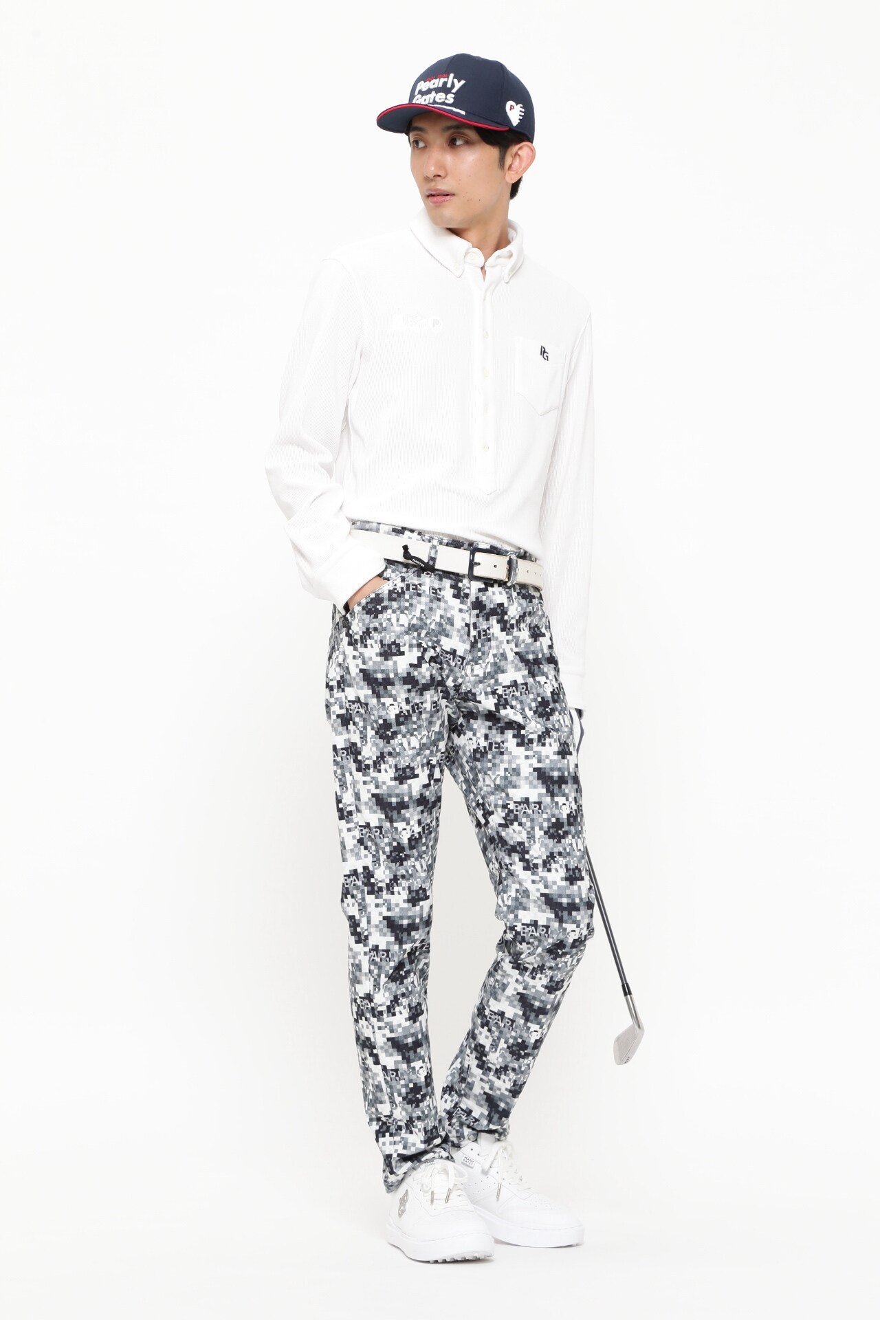 PEARLY GATES｜リブワッフルボタンダウンプルオーバーカットソー