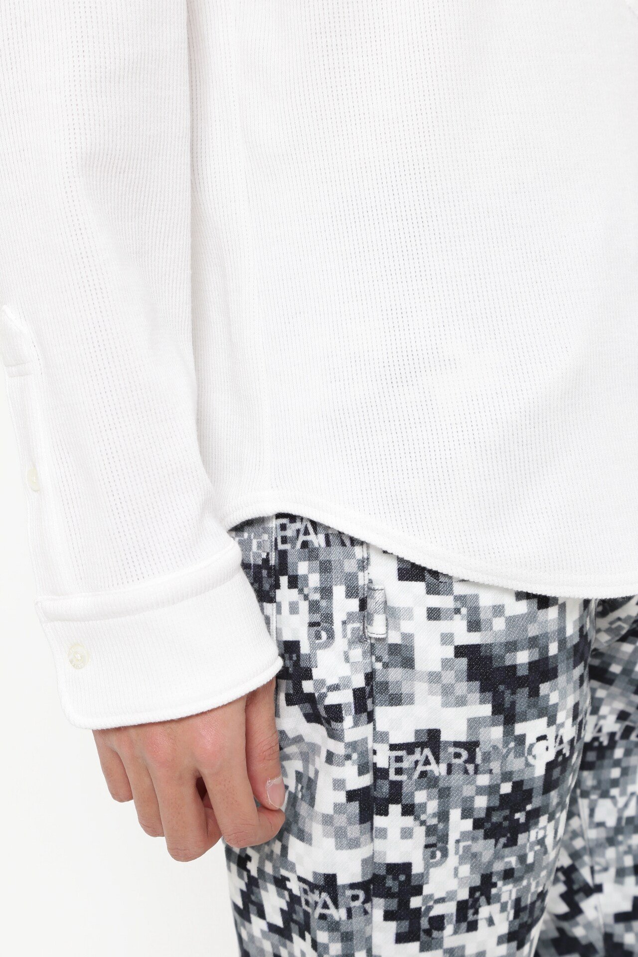 PEARLY GATES｜リブワッフルボタンダウンプルオーバーカットソー