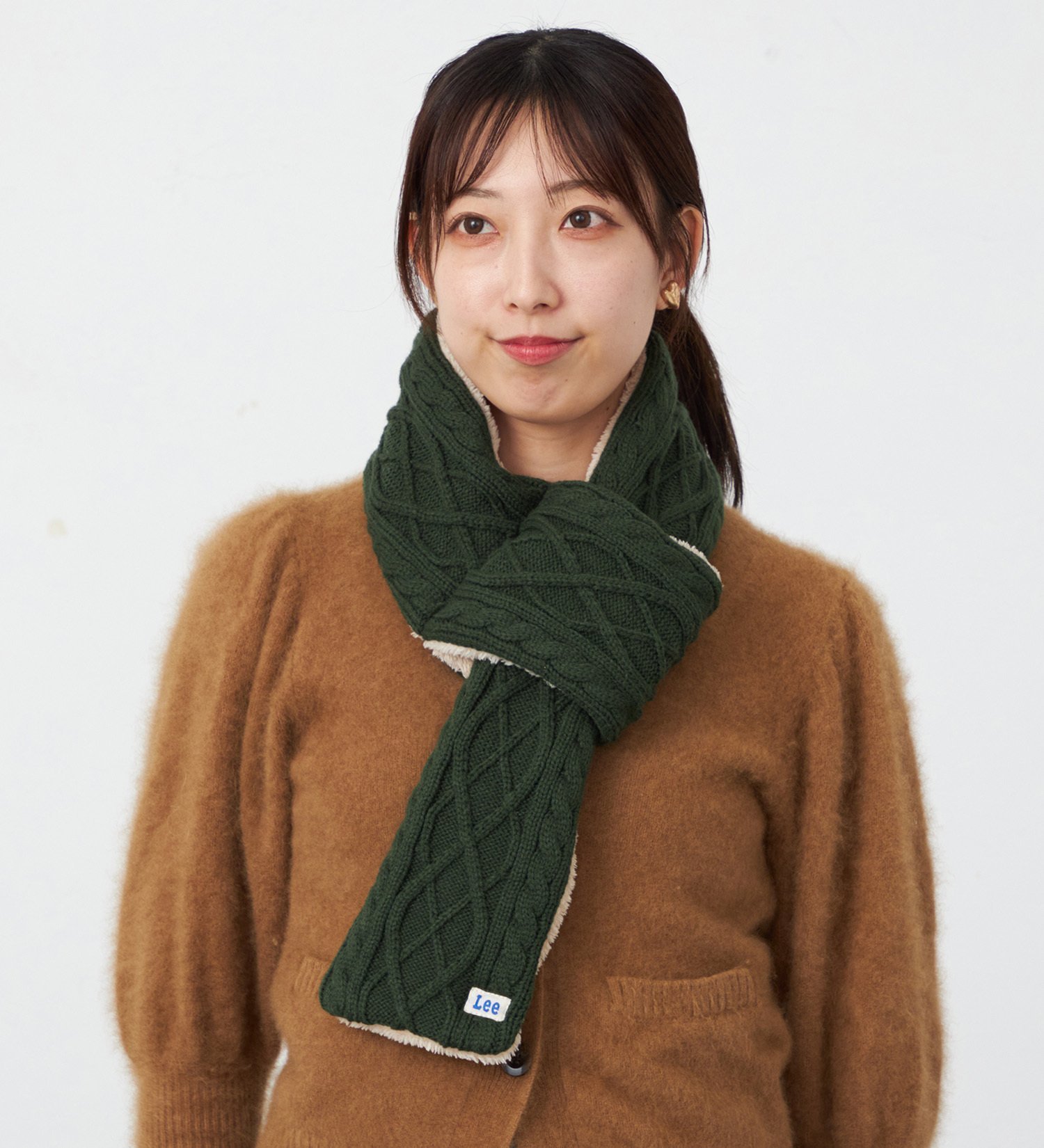 EDWIN ONLINE MALL｜Lee ケーブルニットマフラー 裏側ファーで暖か