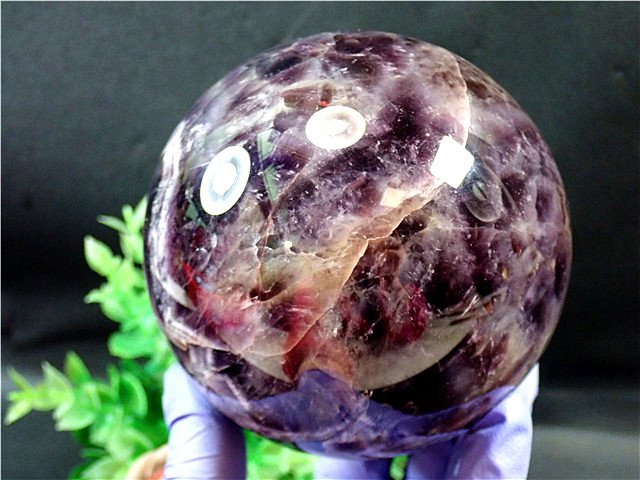 楽天市場】夢幻紫水晶アメジスト丸玉【送料無料】89MM 1029G 天然石