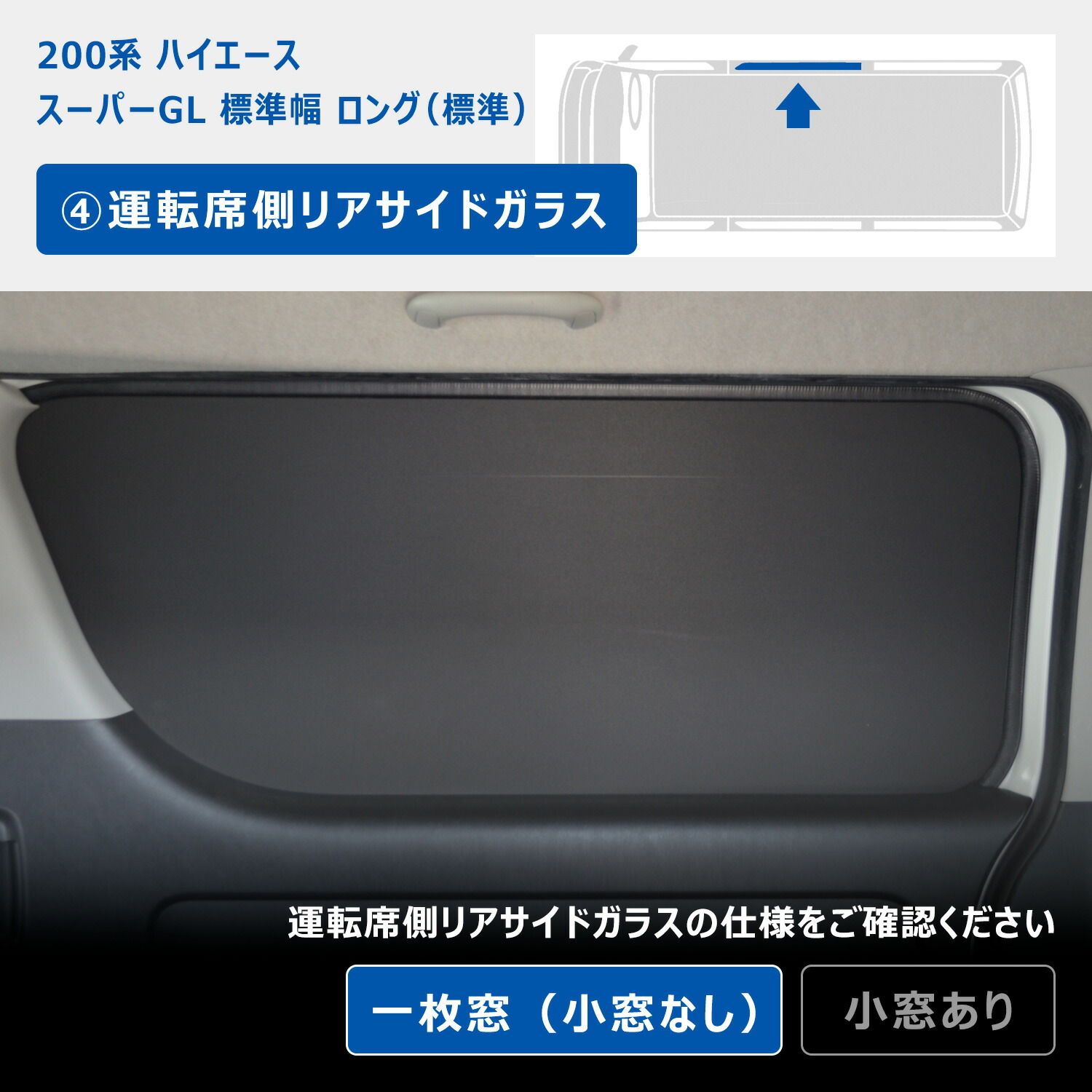 楽天市場】200系 ハイエース スーパーGL 標準幅 ウィンドウパネル 5面