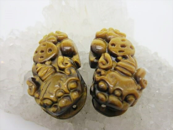 楽天市場】※訳あり※【置物：貔貅ペア（ヒキュウ）】タイガーアイ