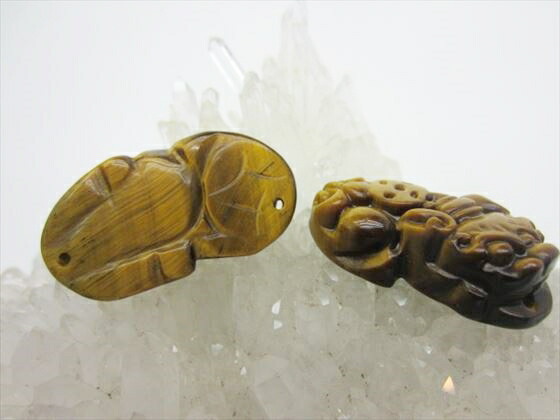 楽天市場】※訳あり※【置物：貔貅ペア（ヒキュウ）】タイガーアイ