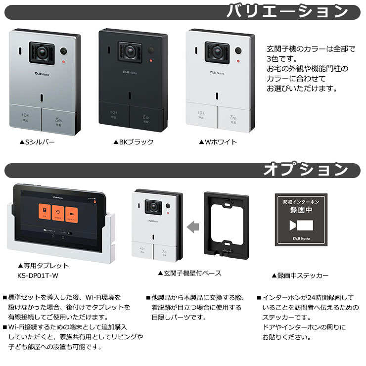 楽天市場】NASTA インターホン 標準セット KS-DP01U 24時間防犯カメラ