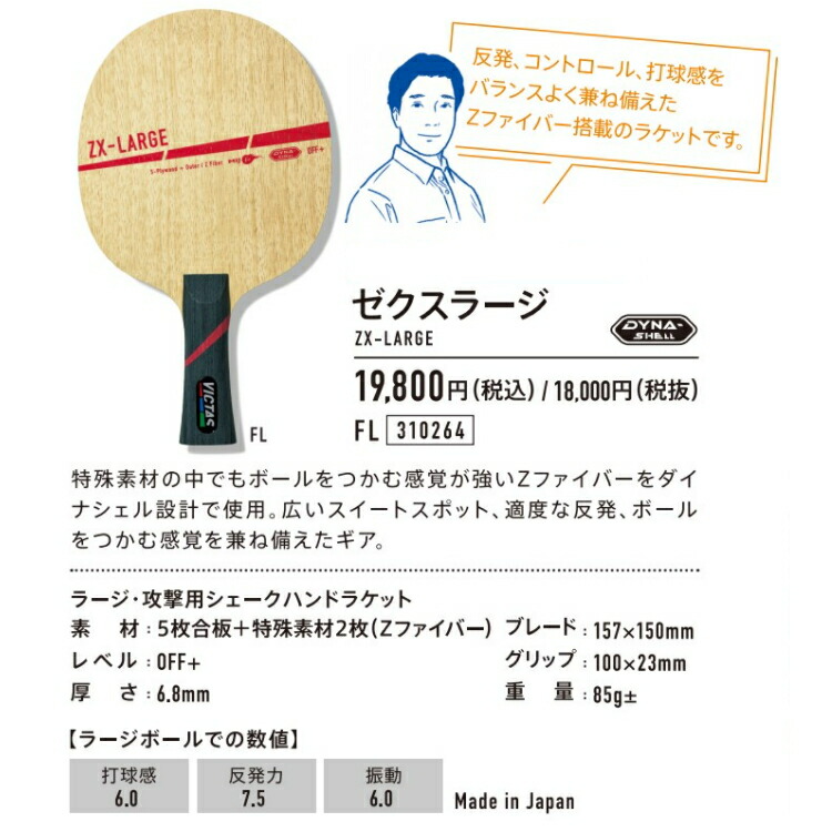 楽天市場】VICTAS PLAY ヴィクタス 卓球ラケット ラージボール用 ZX