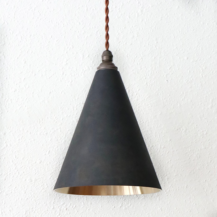 楽天市場】FUTAGAMI真鍮のペンダントランプ鋳肌・円錐 長 削り出し