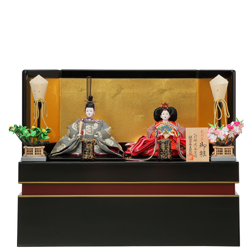 楽天市場】送料無料 東玉 雛人形 龍村裂親王飾り 木製収納台飾り