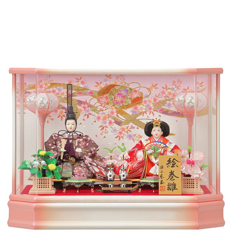 楽天市場】送料無料東玉作 雛人形 衣装着親王 ガラスケース飾り 【春緋