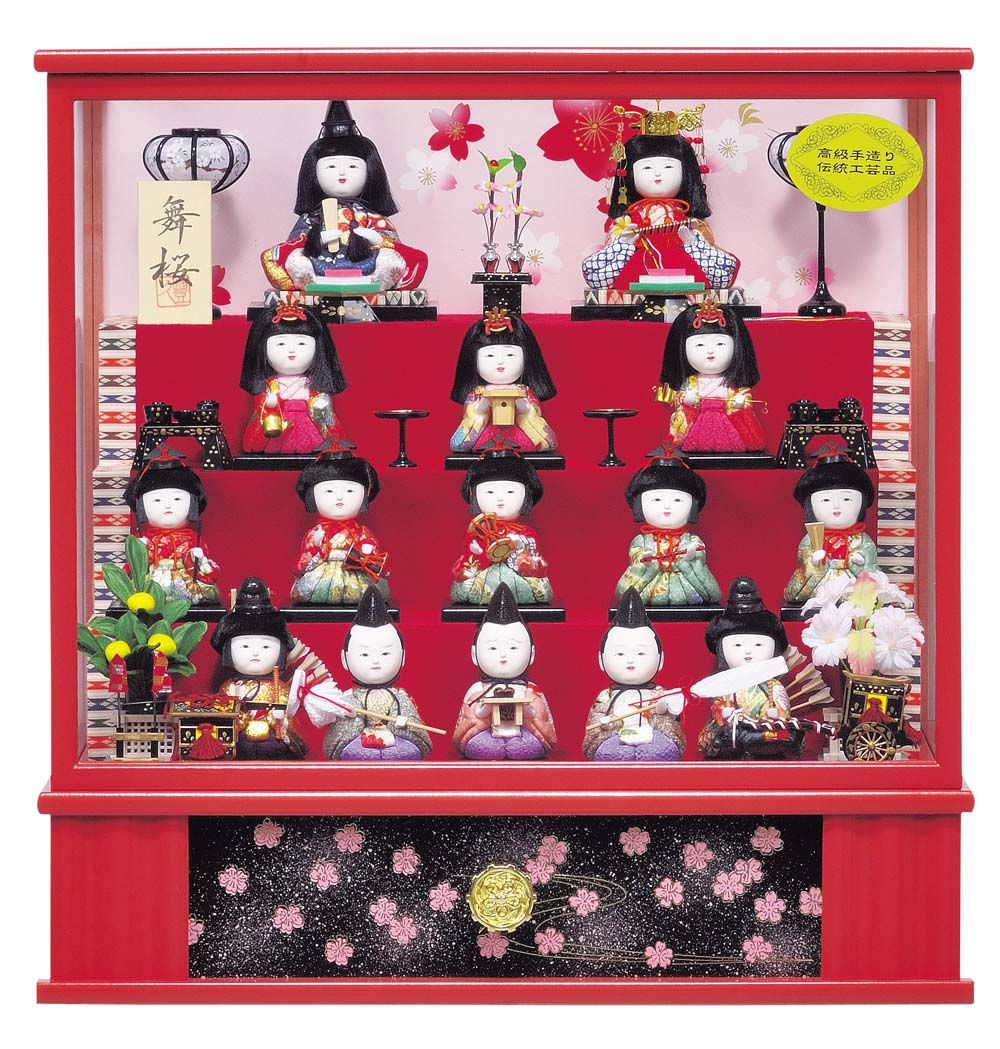 楽天市場】送料無料 平安豊久作 雛人形 木目込十五人揃い オルゴール