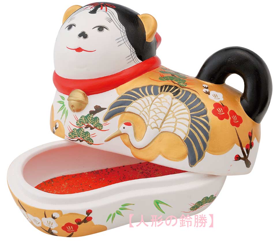 楽天市場】昭峰作 陶器製 犬筥飾り 犬箱飾り 【鶴・亀セット】 〈いぬ