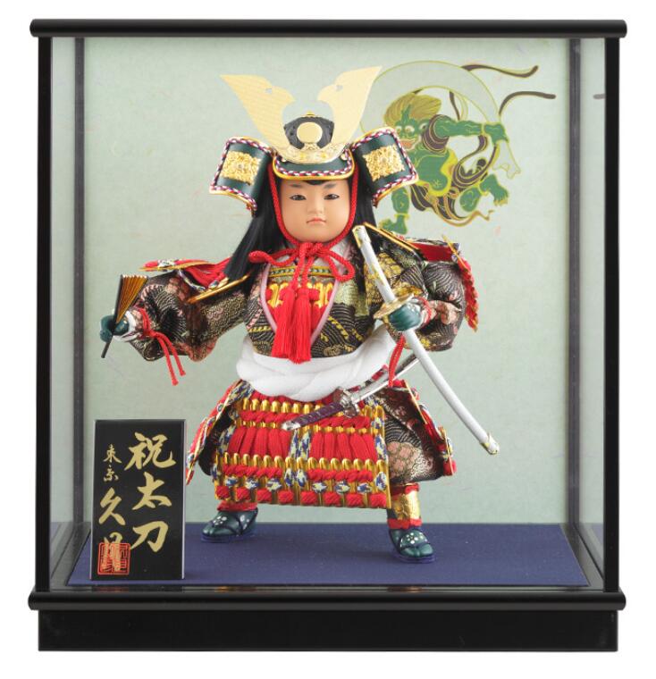 楽天市場】送料無料 久月作 武者人形 慶印8 祝太刀 8号 ガラスケース