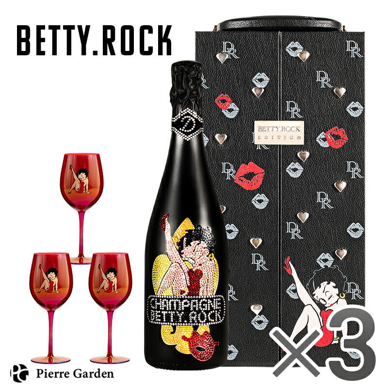 楽天市場】【予約】シャンパンD.ROCK BETTY.ROCK BLACK グラスつき 3本