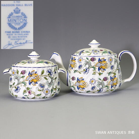 楽天市場】ミントン Minton 英国製 ハドンホール ブルー ティーポット