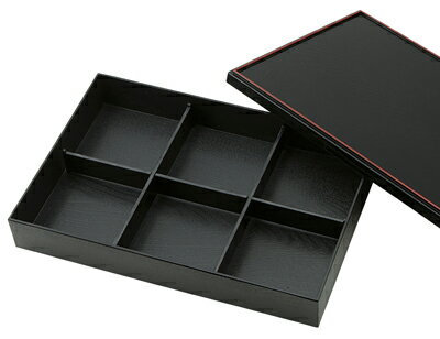 楽天市場】6仕切り 蓋付 松花堂弁当箱 37.5cmx26cmx6.3cm 日本製 熱