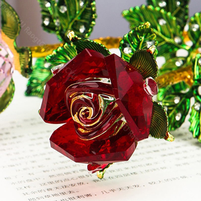 楽天市場】500円OFFクーポン クリスタルガラス バラ 置物 ロータス