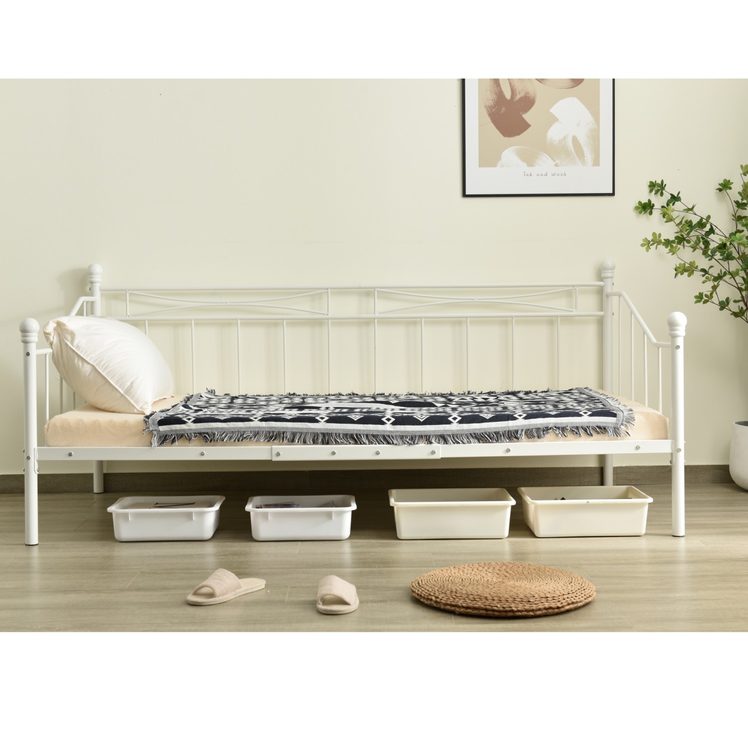 楽天市場】【新作】【ホワイト】シングルベッド パイプベッド ベッド
