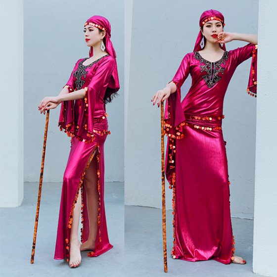 楽天市場】ベリーダンス衣装 サイーディドレス ドレス、ヒップスカーフ