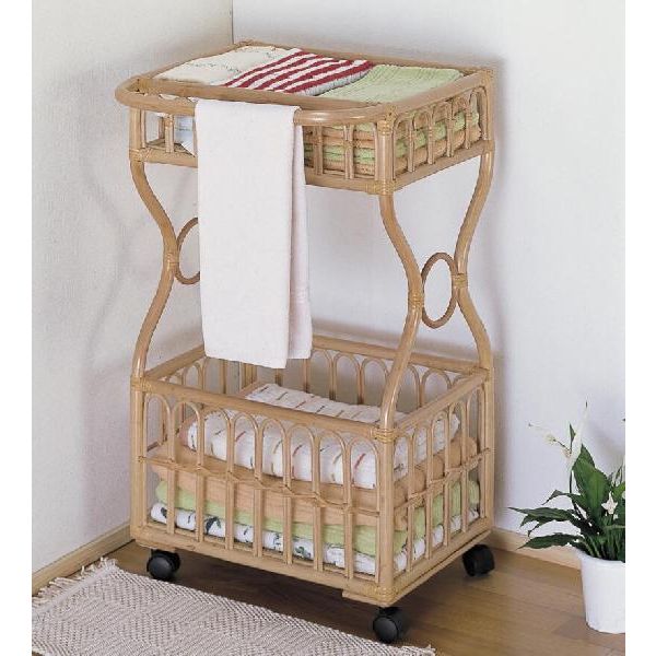 楽天市場】籐 ラタンランドリー バスケットラック 脱衣かご K-16