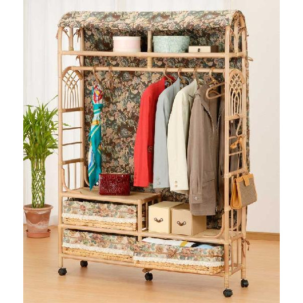 楽天市場】籐(ラタン)ハンガーラック 上棚付ワイドラック 巾120cm W685