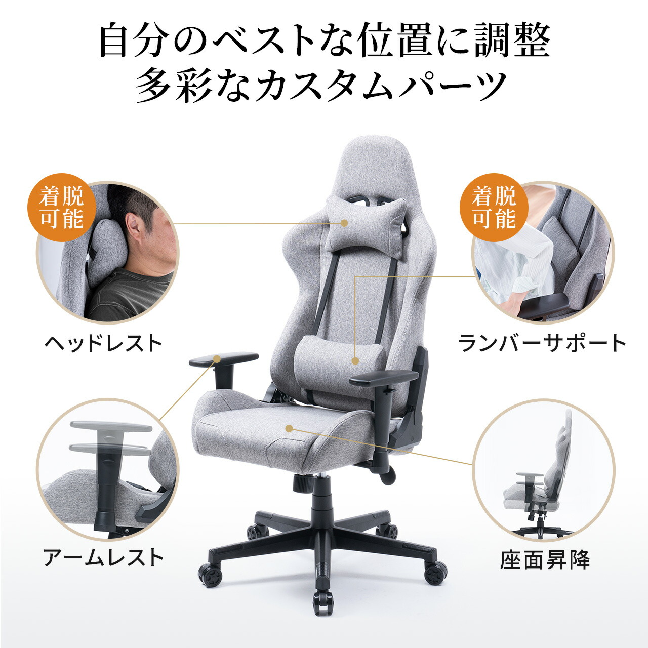 楽天市場】オフィスチェア ファブリック チェア ゲーミングチェア 前傾