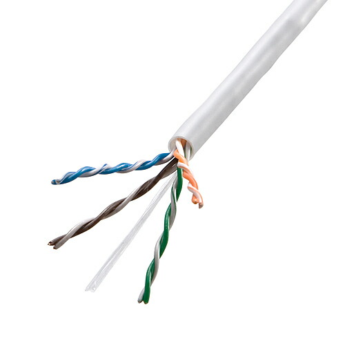 楽天市場】LANケーブル 300m CAT5e 白 カテゴリ5e 自作用 単線 UTP