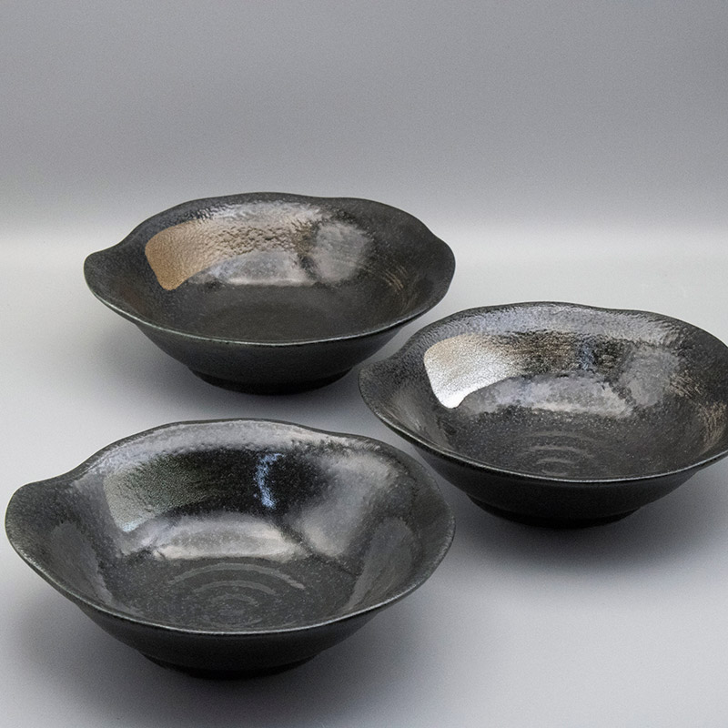 楽天市場】【アウトレット】刷毛目 黒 波渕 5.5 呑水（3色選択） / 浅