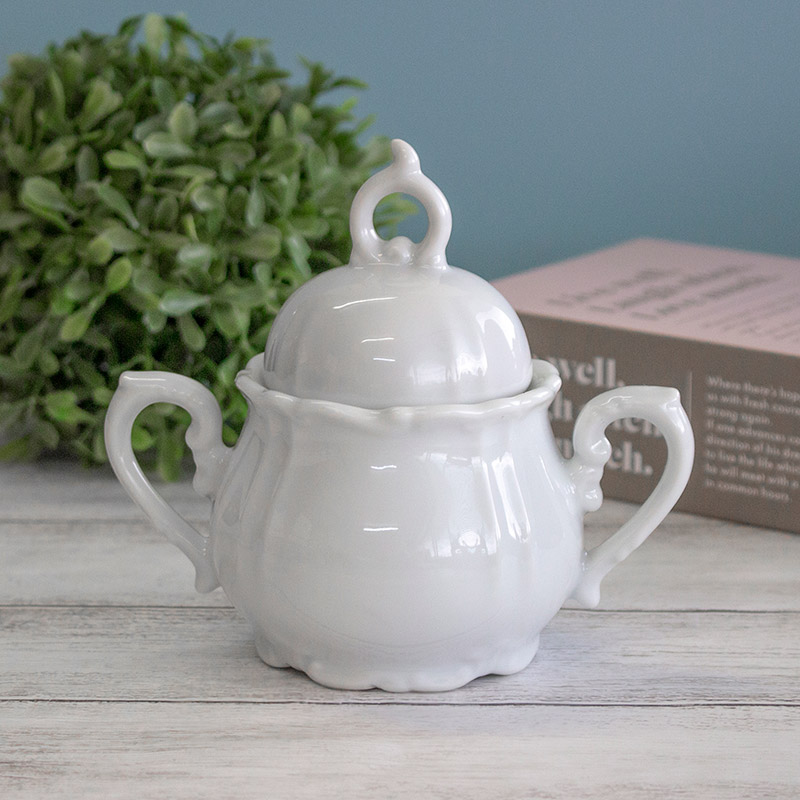 楽天市場】【アウトレット】アンティーク調 シュガーポット / ホワイト