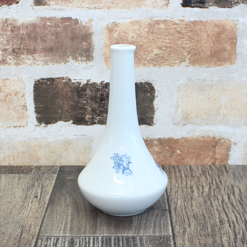 楽天市場】【アウトレット】藍染花柄ツル首 一輪挿し 花瓶 [9.5×H17