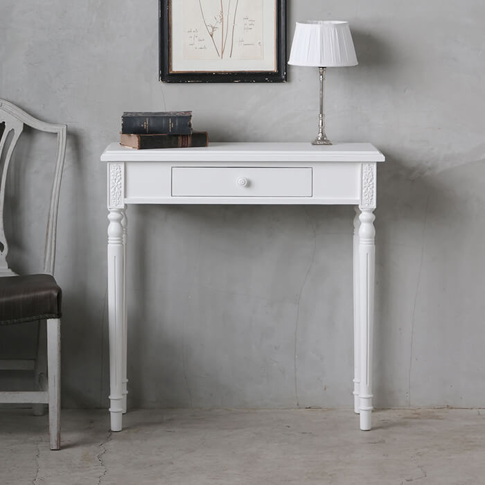 サラグレース　フレンチシャビーシックデスク　アンティークスタイル　コンソール フレンチシャビー デスクコンソール 120cm（パソコンデスク