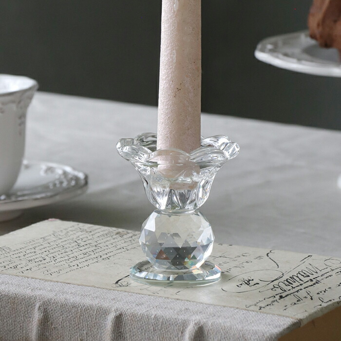 楽天市場】ガラス スティックキャンドル ホルダー クリスタルカット