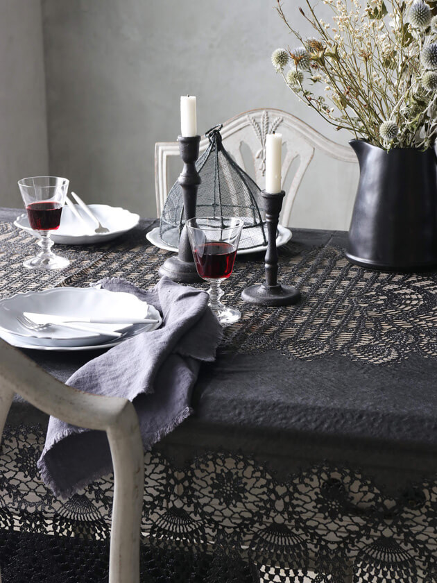 楽天市場】ビニールテーブルクロス ブラック 264x150cm Fiorira un