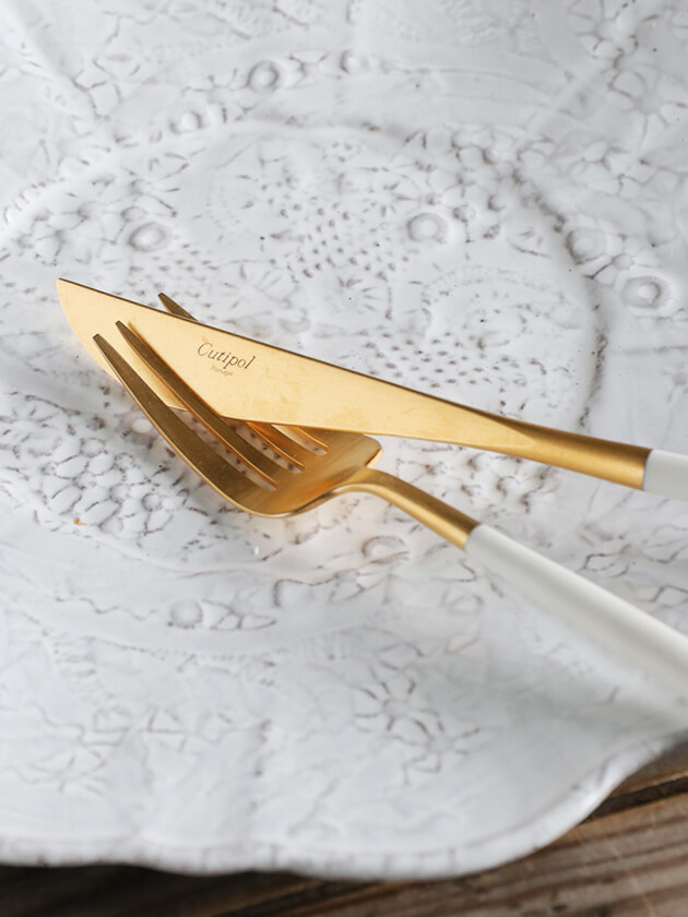 楽天市場】【SET】 ディナー Cutipol GOA WHITE MATTE x GOLD