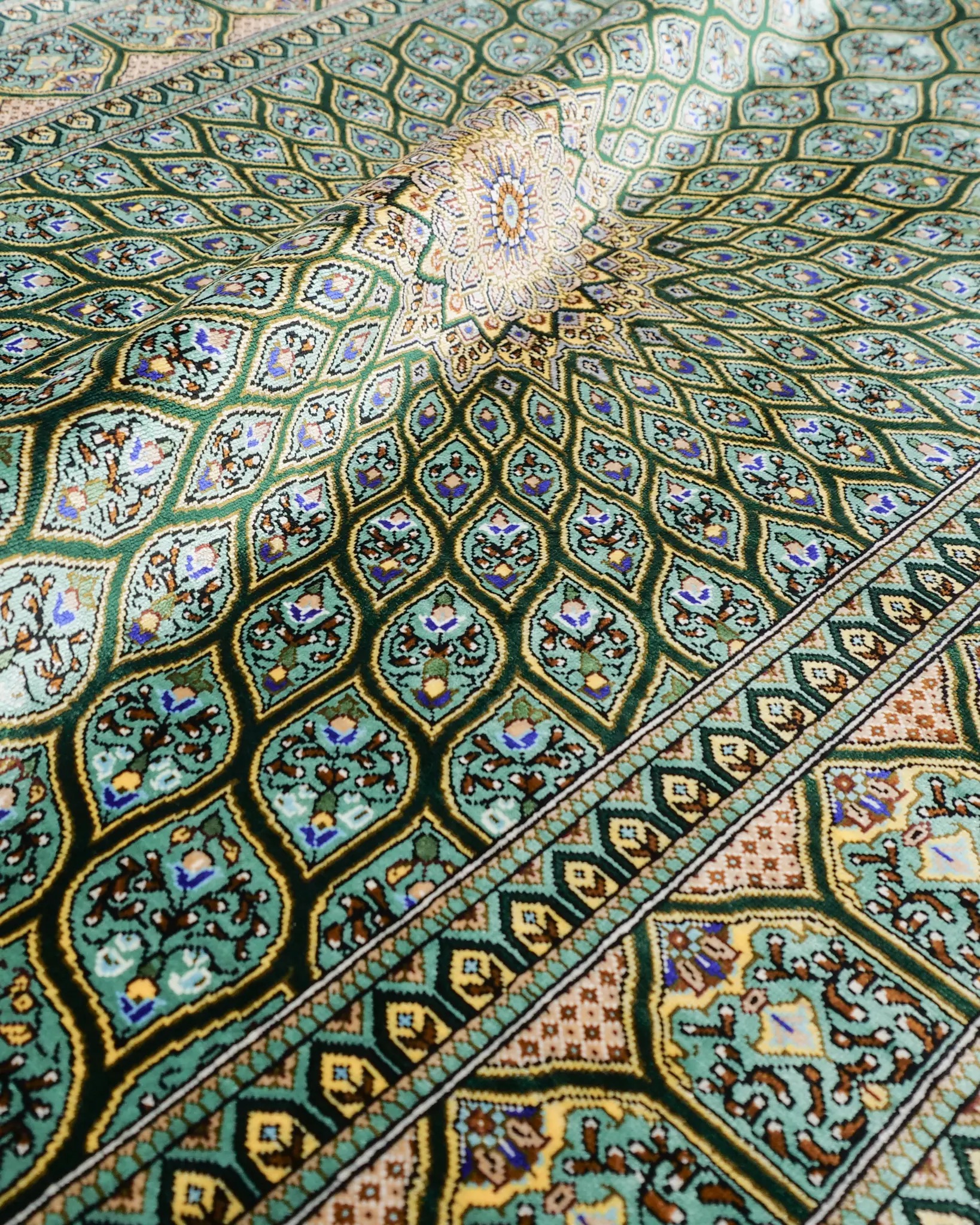 楽天市場】ペルシャ絨毯 クム シルク 約78cm x 122cm 玄関マット