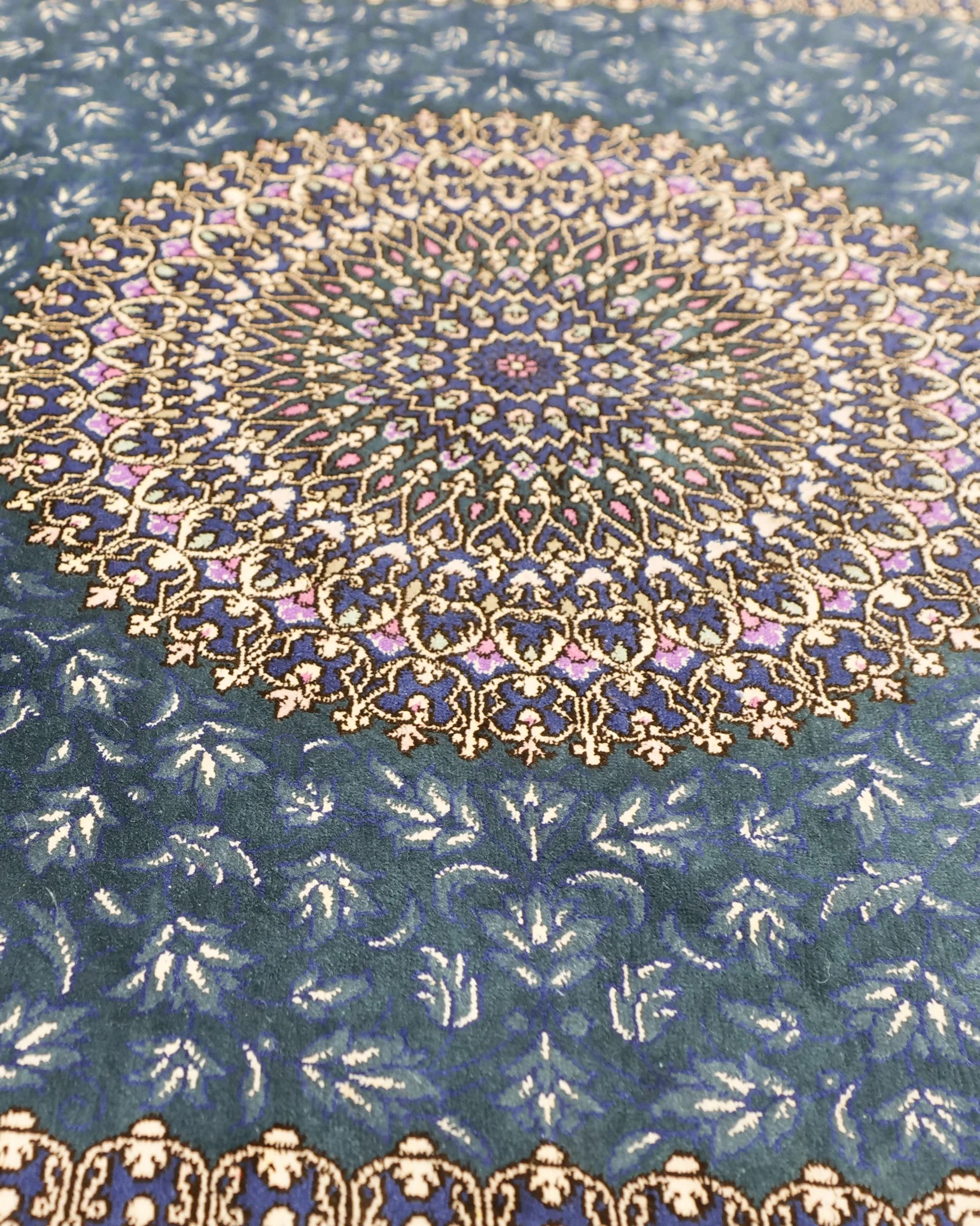 楽天市場】ペルシャ絨毯 クム シルク 約80cm x 120cm 玄関マット