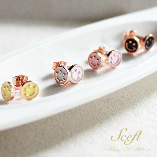 楽天市場】スマイル ピアス ピンクゴールド スマイルマーク smile