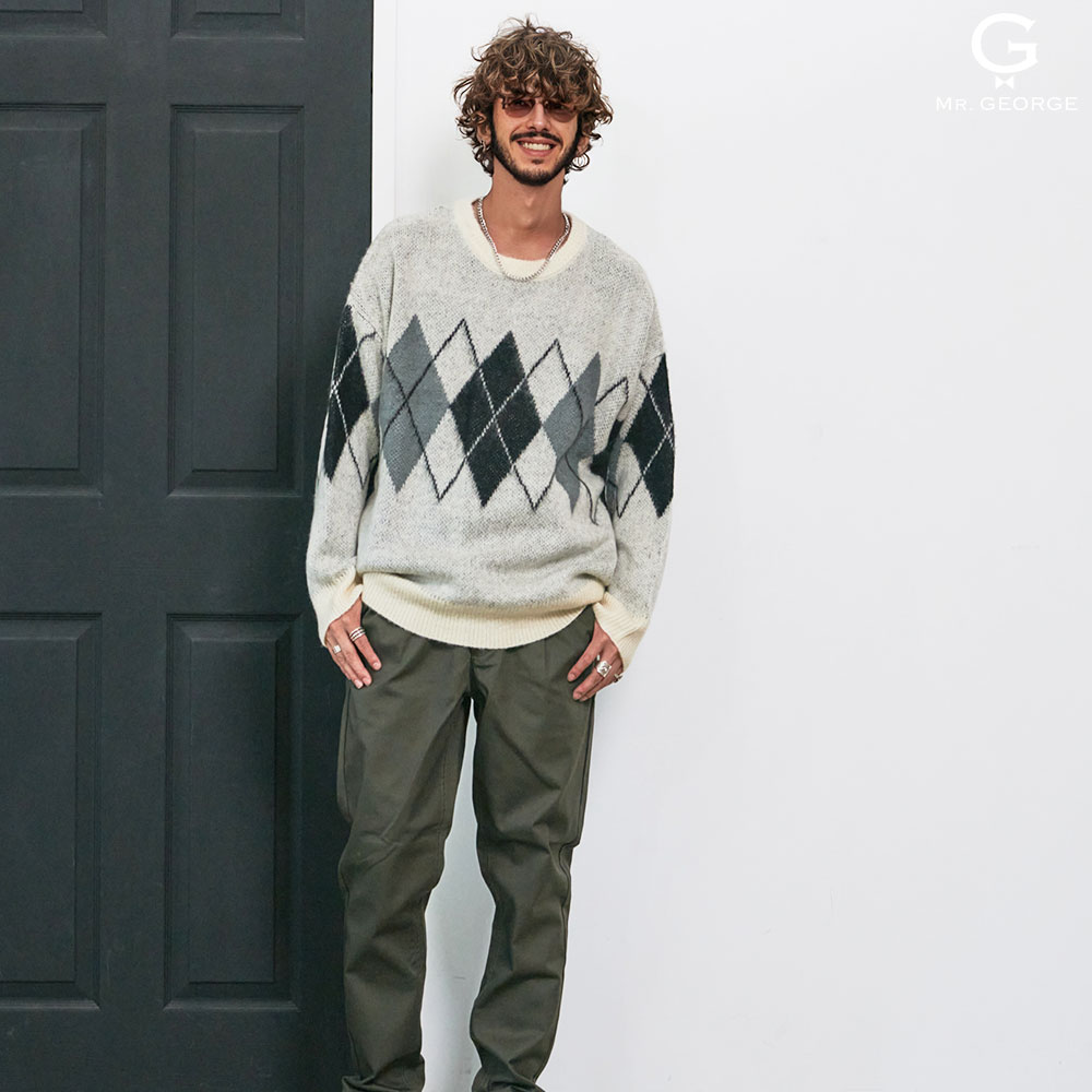 楽天市場】イケオジ ジャガード 大きいサイズ ニット メンズ セーター