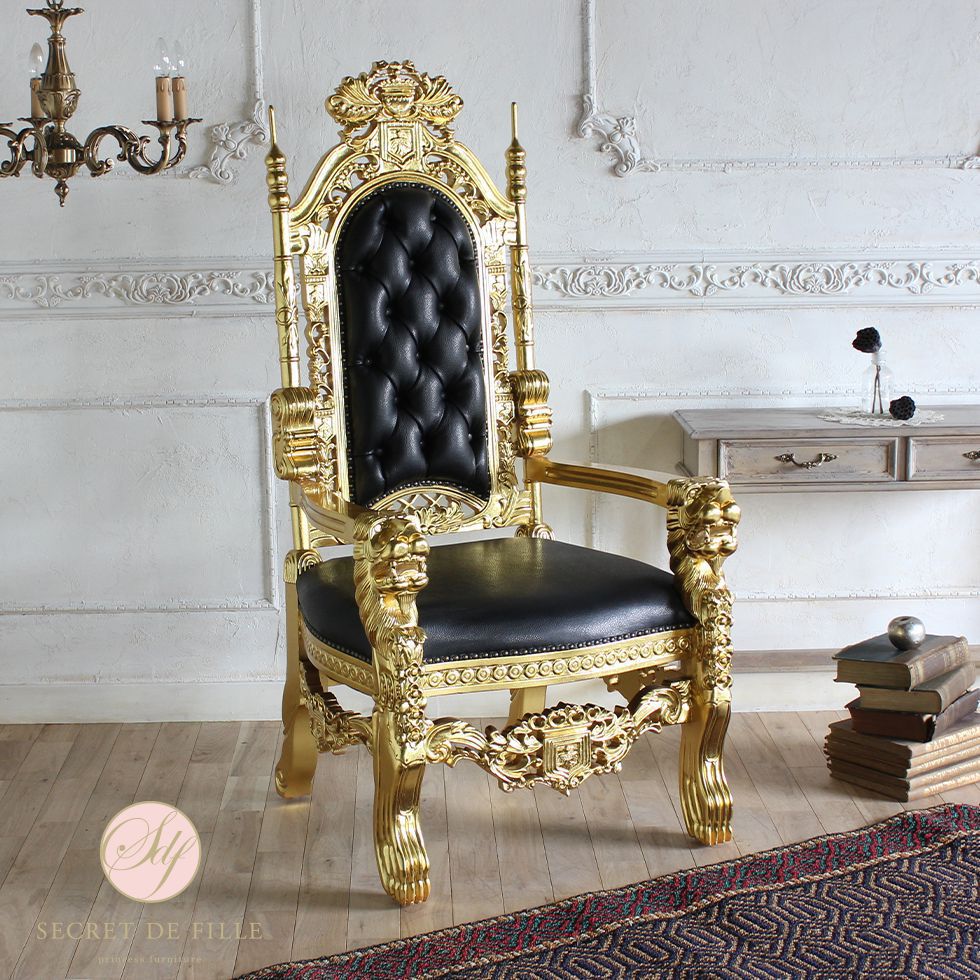 楽天市場】キング チェア アンティーク 家具 ロココ フレンチ 椅子