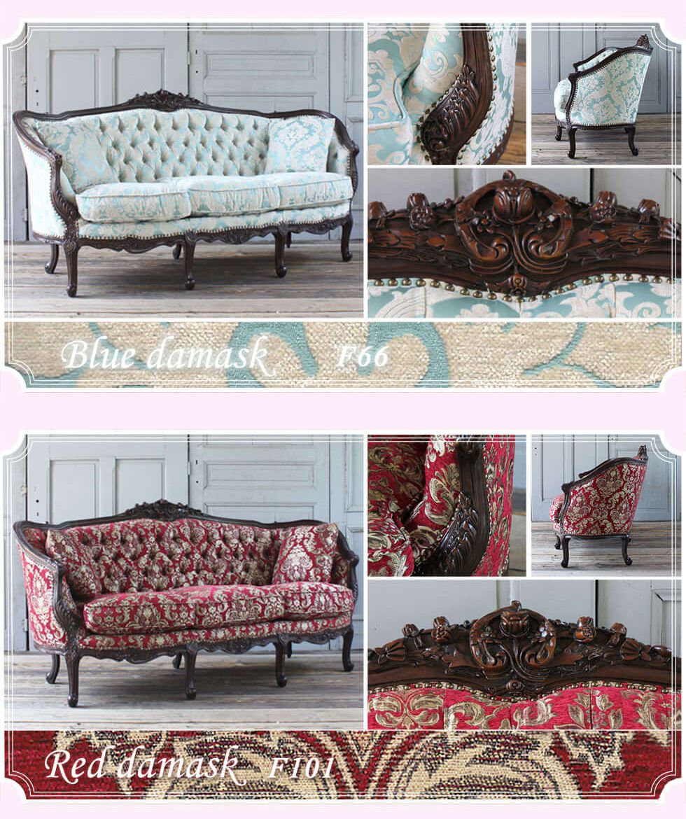 楽天市場】姫系 家具 ソファ 3人掛け ロココ調 アンティーク