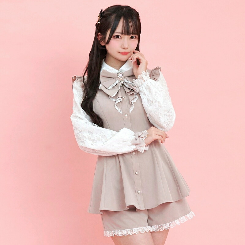 楽天市場】レース袖ラッフルセットアップ8/30 12:00 新色販売スタート8