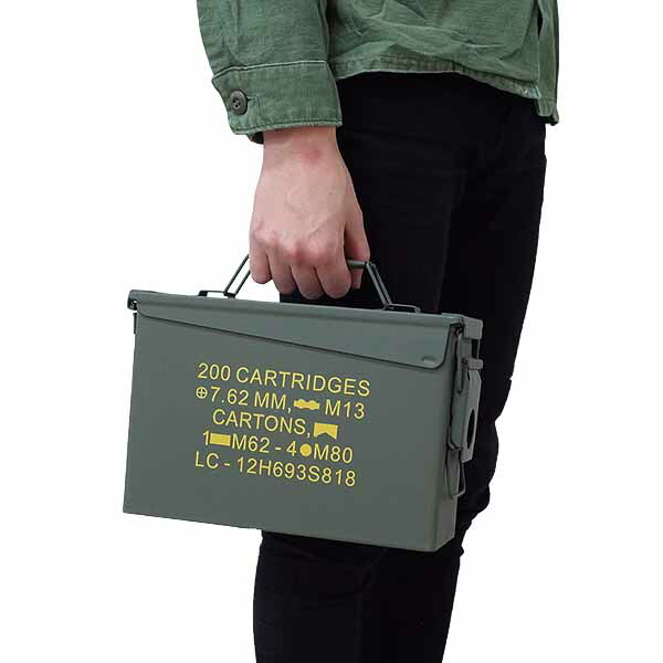 楽天市場】米軍タイプ アンモボックス 小 BX118YN 弾薬箱 アーモ缶
