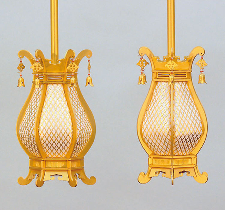 楽天市場】吊灯篭 真鍮 利休形 灯籠 瓔珞付 仏具 仏壇用灯籠 消金