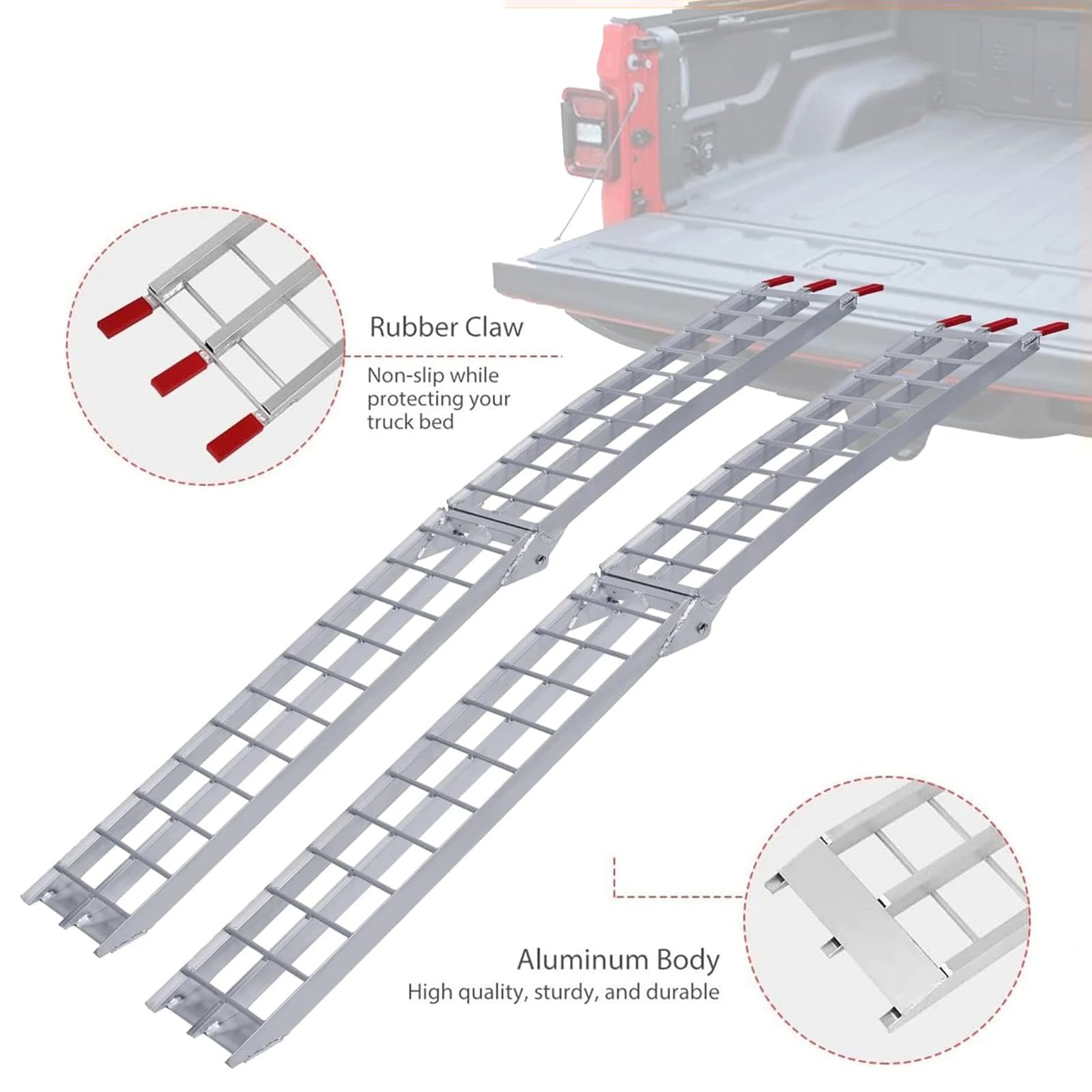 楽天市場】積載スロープ、アルミニウム製折りたたみオートバイスロープ