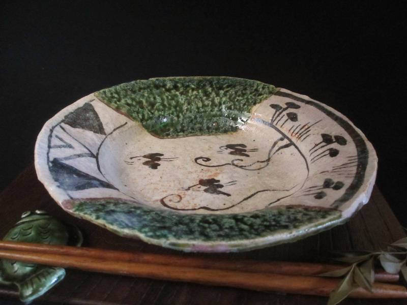 楽天市場】鉢□ 陶芸作家 佐藤和次作 織部千鳥絵七寸浅鉢 ギフト 和