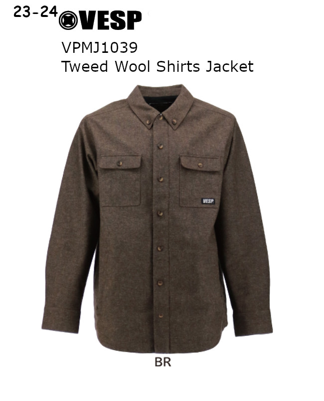 楽天市場】23-24 VESP べスプ VPMJ1039 Tweed Wool Shirts Jacket