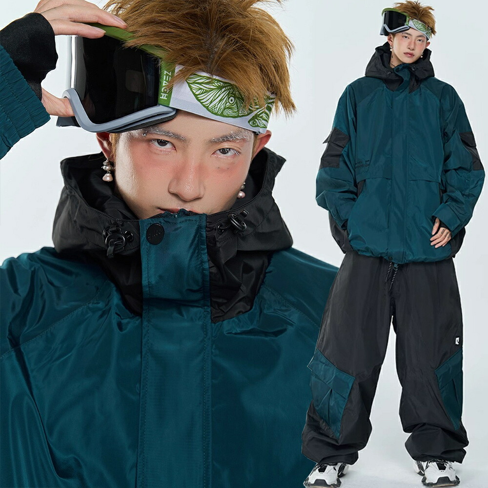 スキーウェアセット ネイビーとミントグリーン スキーウェアセット