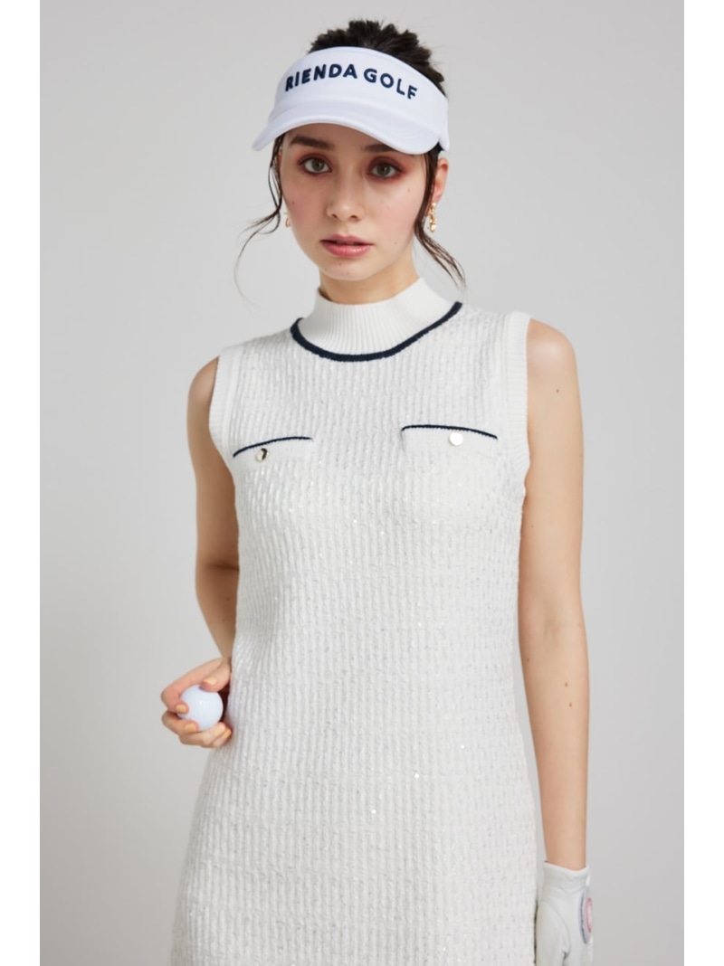 楽天市場】【RIENDA GOLF】シャイニーツイードモックネックニットOP