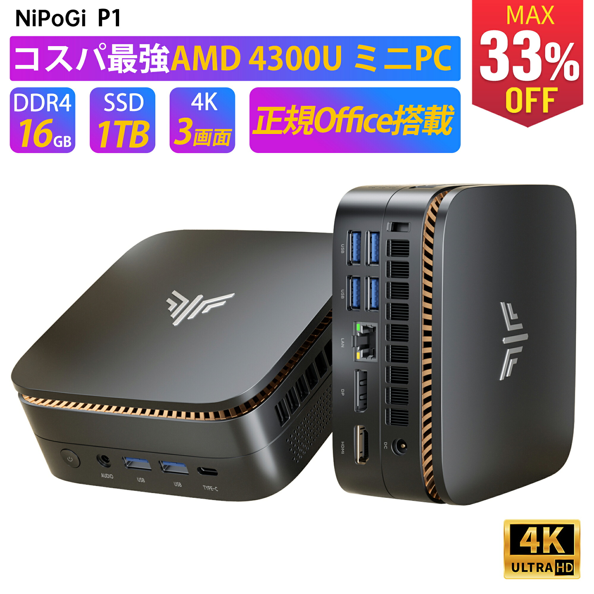 楽天市場】NiPoGi ミニPC Windows11 N5105 16GB 512GB SSDの通販