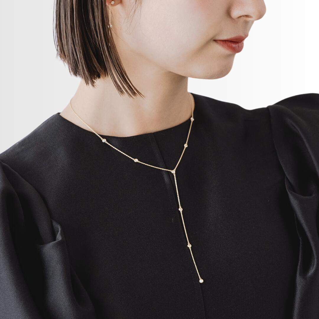 楽天市場】K18 ラリエット 8石 ダイヤモンド ラヴァリエール